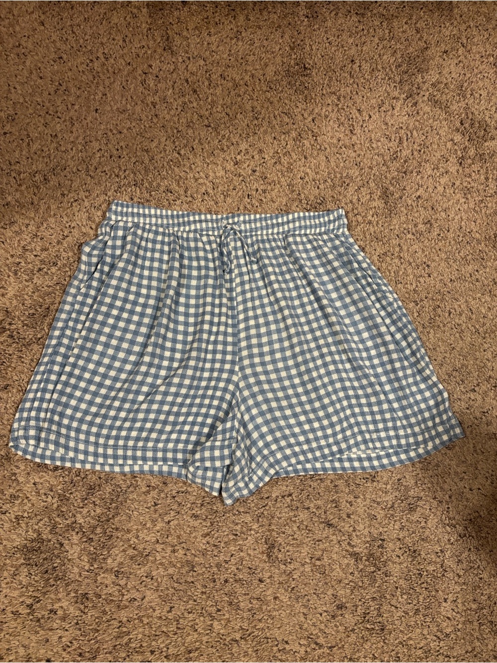 78 & Sunny Blue Gingham Women’s Lounge Shorts L M
